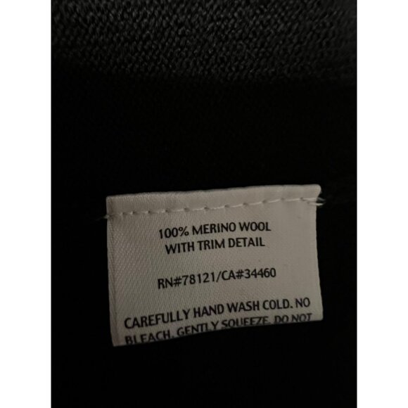 Eileen Fisher Women's Sweater M Medium Black Beaded Merino Wool Short Sleeve - Picture 9 of 13